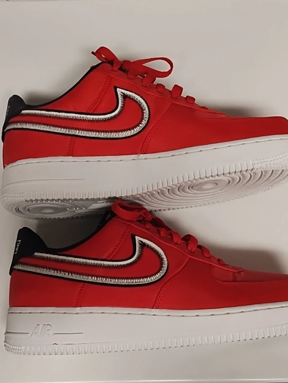 Nike Air Force 1 Low Reverse Stitch| Size 10| University Red, Black, White